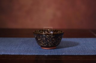 《全手工天目釉窯變烏金品茗杯》宜興紫砂壺手工紫砂泡茶壺具
